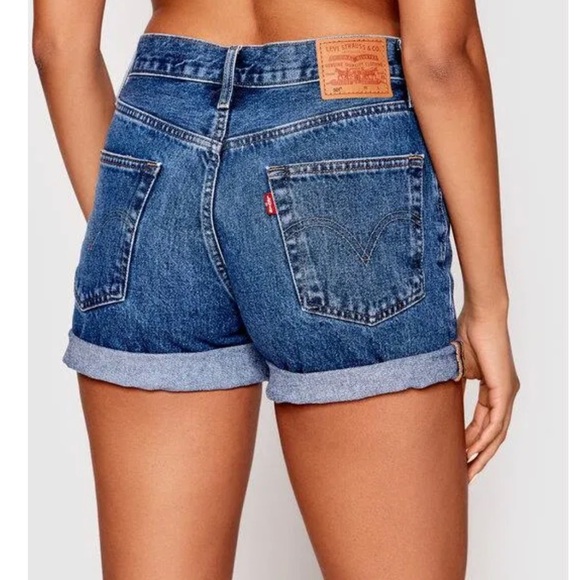 Levi's Pants - Levi's Premium 501 Long Jean Shorts 24 High Waisted Button Fly Vintage Inspired